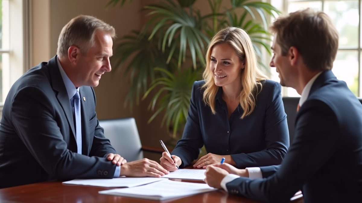 The dedicated legal team at Escondido Probate Law serving Riverside probate matters is pictured conferring with heirs to navigate the probate process to execute vital documents discussing Attaching a Typed Copy of a Holographic Will