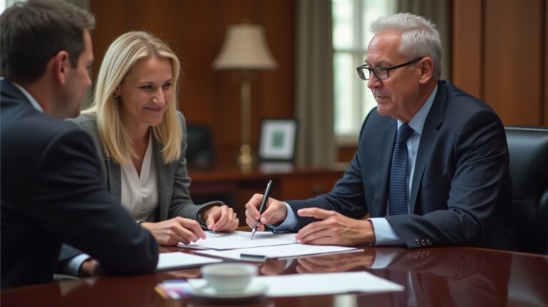 The dedicated legal team at Escondido Probate Law serving Riverside probate matters is pictured conferring with heirs to navigate the probate process to execute vital documents discussing Calculating Annual Income from Property