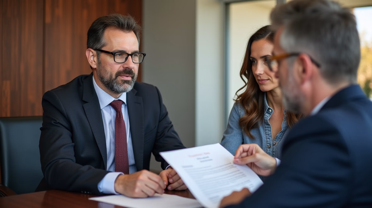 The dedicated legal team at Escondido Probate Law serving Riverside probate matters is pictured conferring with heirs to navigate the probate process to execute vital documents discussing Calculating Statutory Fees for the Petition