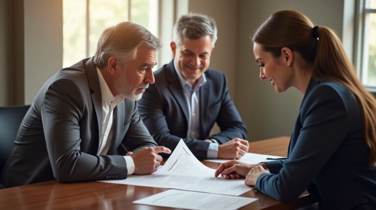 The dedicated legal team at Escondido Probate Law serving Riverside probate matters is pictured conferring with heirs to navigate the probate process to execute vital documents discussing Calendaring the 4Month Creditor Period