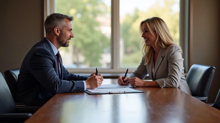 The legal counsel at Escondido Probate Law serving Riverside County estate matters meets with beneficiaries in our Southern California office to execute necessary paperwork discussing Can closely held Escondido business shares fund a philanthropic legacy
