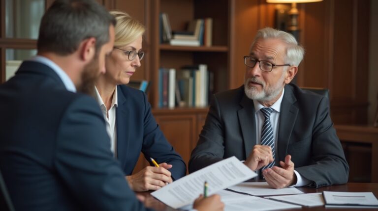 The dedicated legal team at Escondido Probate Law serving Riverside probate matters is pictured conferring with heirs to navigate the probate process to execute vital documents discussing Challenging a Will Forced by a Escondido Caregiver