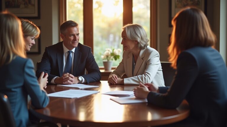 The dedicated legal team at Escondido Probate Law serving Riverside probate matters is pictured conferring with heirs to navigate the probate process to execute vital documents discussing Checking Case Status in San Diego County