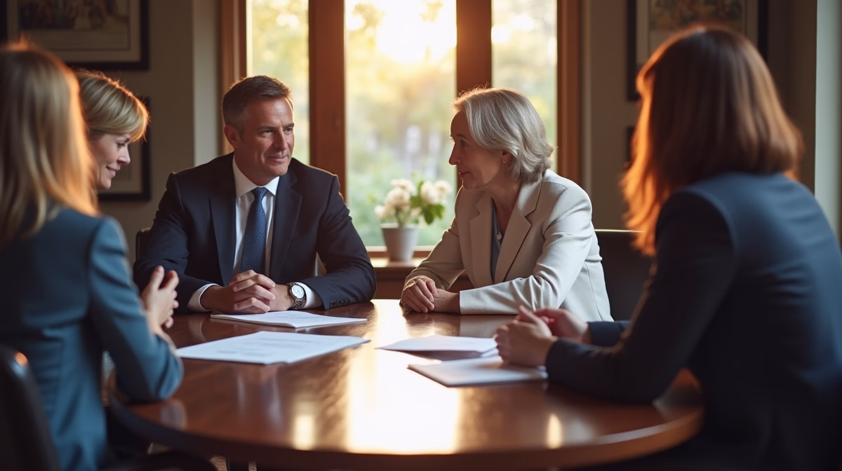 The dedicated legal team at Escondido Probate Law serving Riverside probate matters is pictured conferring with heirs to navigate the probate process to execute vital documents discussing Checking Case Status in San Diego County