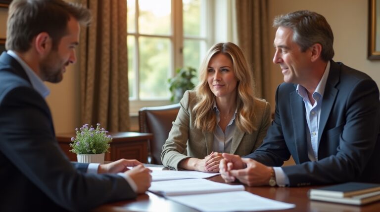 The dedicated legal team at Escondido Probate Law serving Riverside probate matters is pictured conferring with heirs to navigate the probate process to execute vital documents discussing Closing an Estate with Pending Lawsuits
