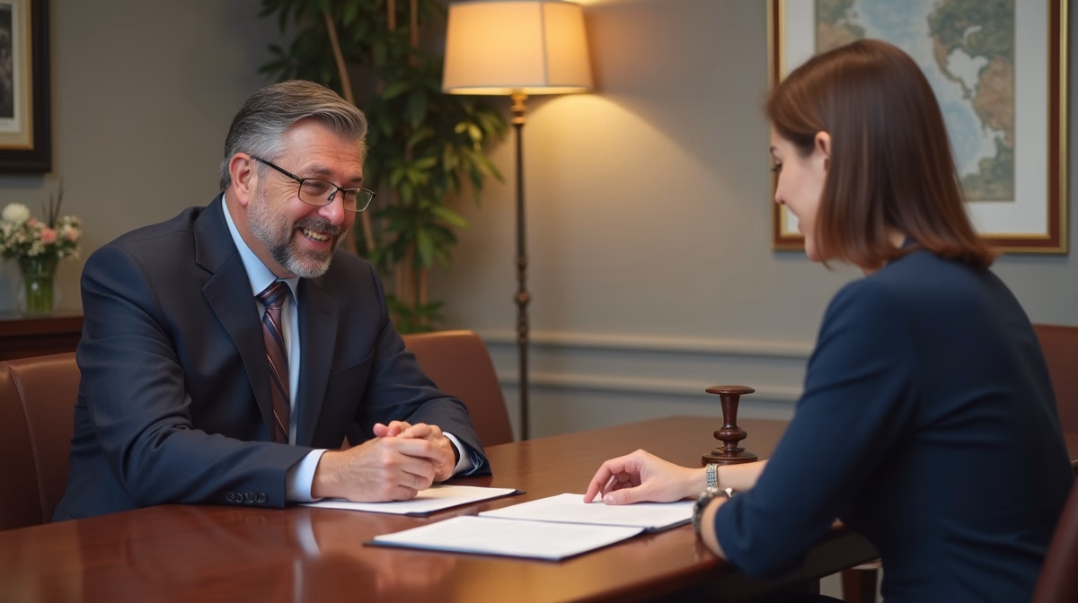 The dedicated legal team at Escondido Probate Law serving Riverside probate matters is pictured conferring with heirs to navigate the probate process to execute vital documents discussing Community Property Liability for Separate Debts