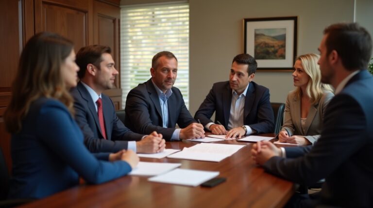 The dedicated legal team at Escondido Probate Law serving Riverside probate matters is pictured conferring with heirs to navigate the probate process to execute vital documents discussing Court Supervision in Escondido Probate