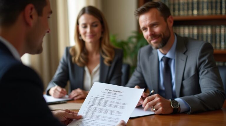The dedicated legal team at Escondido Probate Law serving Riverside probate matters is pictured conferring with heirs to navigate the probate process to execute vital documents discussing Declaration Requirements for a Lost Will