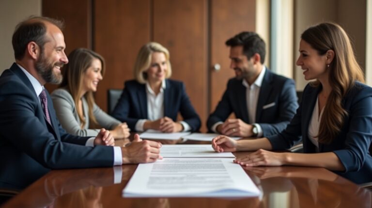 The dedicated legal team at Escondido Probate Law serving Riverside probate matters is pictured conferring with heirs to navigate the probate process to execute vital documents discussing Definition of Fraud in Will Contests