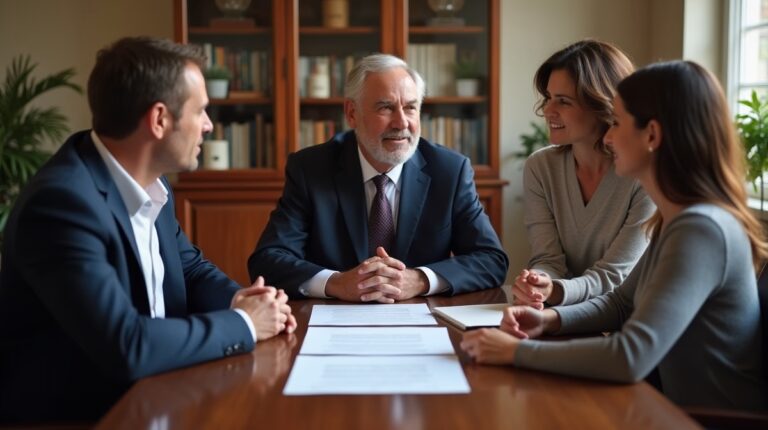 The dedicated legal team at Escondido Probate Law serving Riverside probate matters is pictured conferring with heirs to navigate the probate process to execute vital documents discussing Documenting Personal Property Distribution
