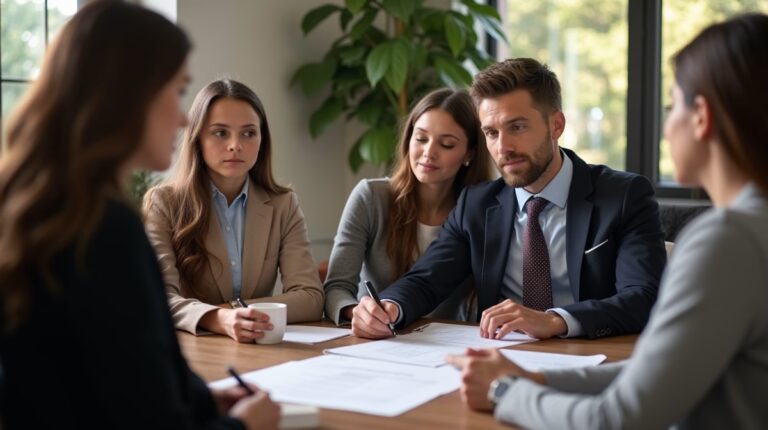 The dedicated legal team at Escondido Probate Law serving Riverside probate matters is pictured conferring with heirs to navigate the probate process to execute vital documents discussing Does the Surviving Spouse Have Priority