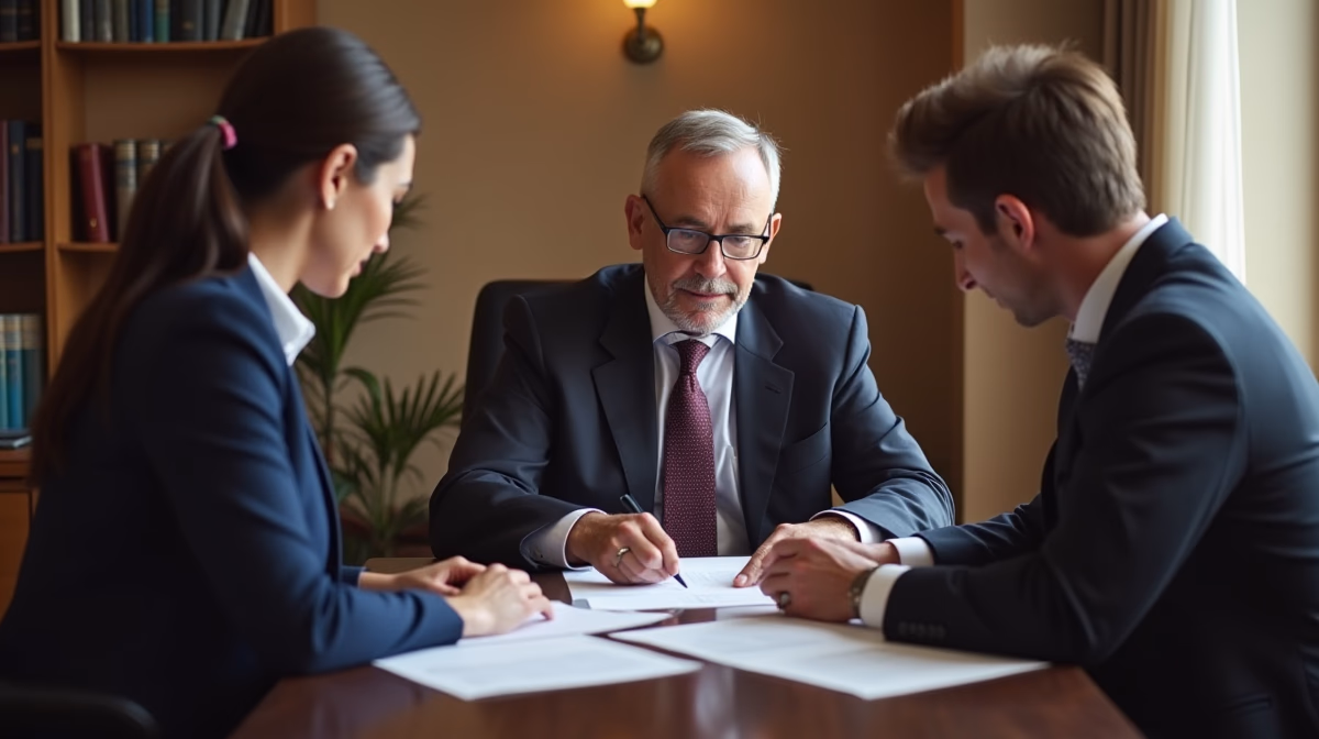 The dedicated legal team at Escondido Probate Law serving Riverside probate matters is pictured conferring with heirs to navigate the probate process to execute vital documents discussing Filing Taxes for the Estate