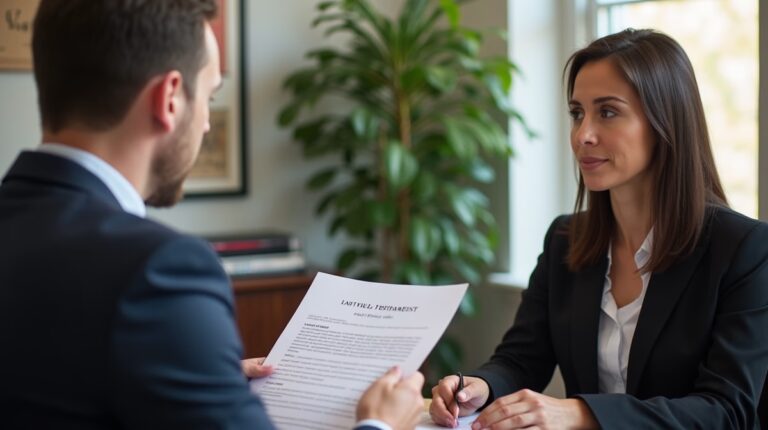 The dedicated legal team at Escondido Probate Law serving Riverside probate matters is pictured conferring with heirs to navigate the probate process to execute vital documents discussing Filing the Duties and Liabilities Form