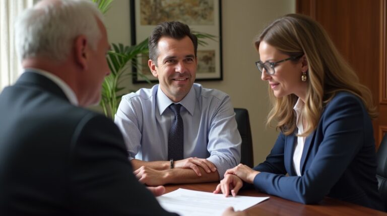 The dedicated legal team at Escondido Probate Law serving Riverside probate matters is pictured conferring with heirs to navigate the probate process to execute vital documents discussing Financial Elder Abuse in Litigation