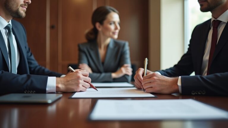 The dedicated legal team at Escondido Probate Law serving Riverside probate matters is pictured conferring with heirs to navigate the probate process to execute vital documents discussing Finding Adjudicated Newspapers for Escondido Probate