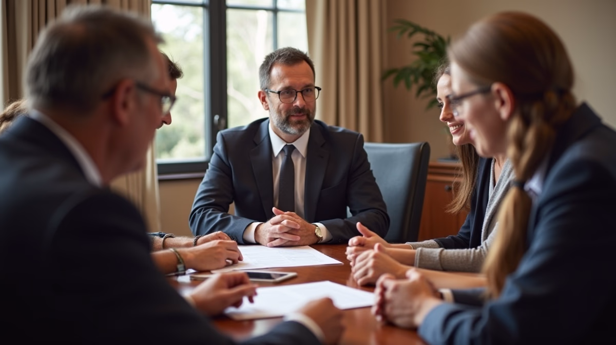 The legal counsel at Escondido Probate Law serving Riverside County estate matters meets with beneficiaries in our Southern California office to execute necessary paperwork discussing Handling Assets Under Foreign Tax Laws