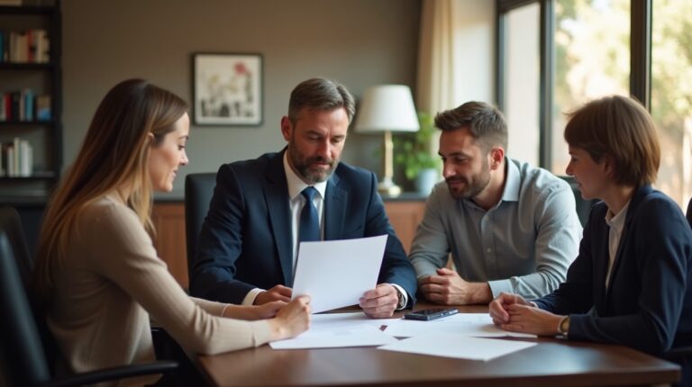 The dedicated legal team at Escondido Probate Law serving Riverside probate matters is pictured conferring with heirs to navigate the probate process to execute vital documents discussing Heggstad Petition vs Full Probate