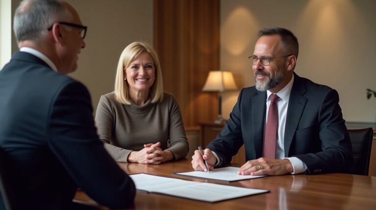The dedicated legal team at Escondido Probate Law serving Riverside probate matters is pictured conferring with heirs to navigate the probate process to execute vital documents discussing How Much is the First Appearance Fee