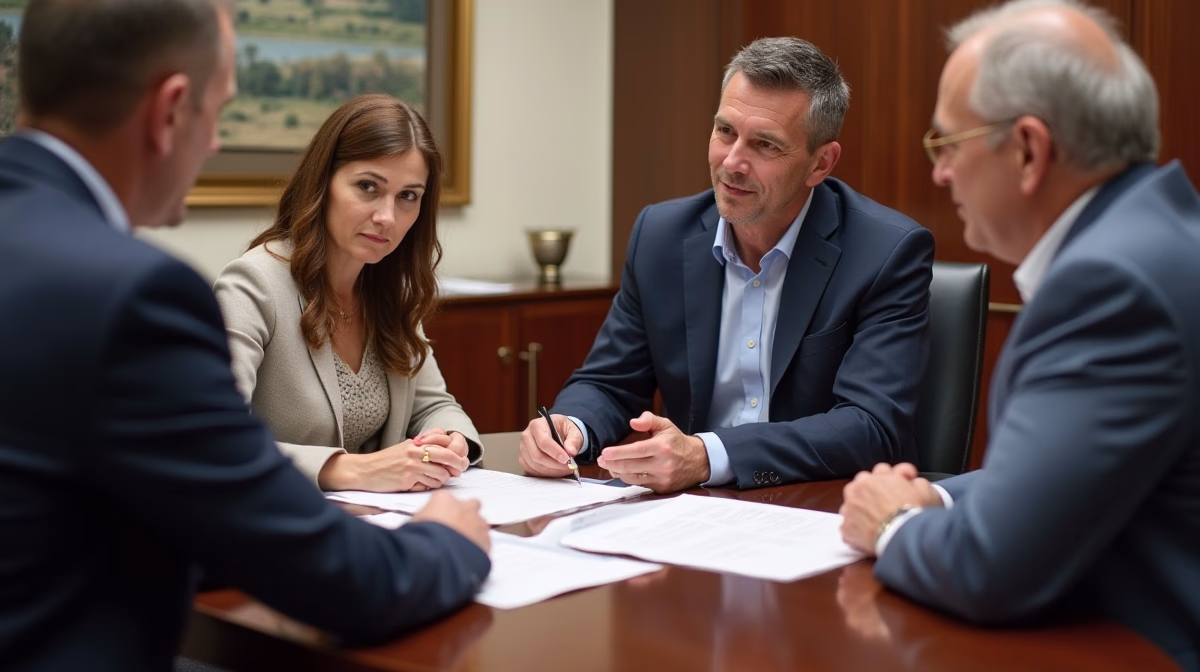 The legal counsel at Escondido Probate Law serving Riverside County estate matters meets with beneficiaries in our Southern California office to execute necessary paperwork discussing How do I execute a trust transfer deed