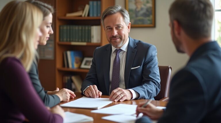 The dedicated legal team at Escondido Probate Law serving Riverside probate matters is pictured conferring with heirs to navigate the probate process to execute vital documents discussing How to Clear Probate Notes