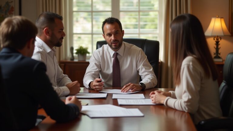 The dedicated legal team at Escondido Probate Law serving Riverside probate matters is pictured conferring with heirs to navigate the probate process to execute vital documents discussing How to Close a Probate Estate in California