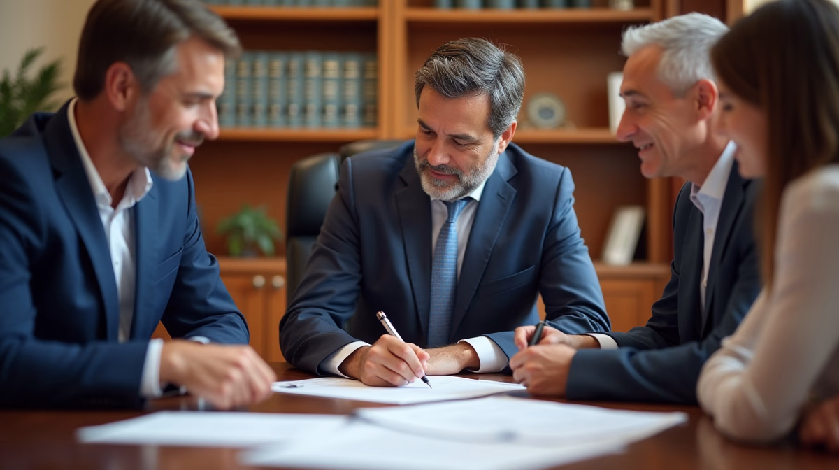 The dedicated legal team at Escondido Probate Law serving Riverside probate matters is pictured conferring with heirs to navigate the probate process to execute vital documents discussing Justifying Extraordinary Fees to the Judge