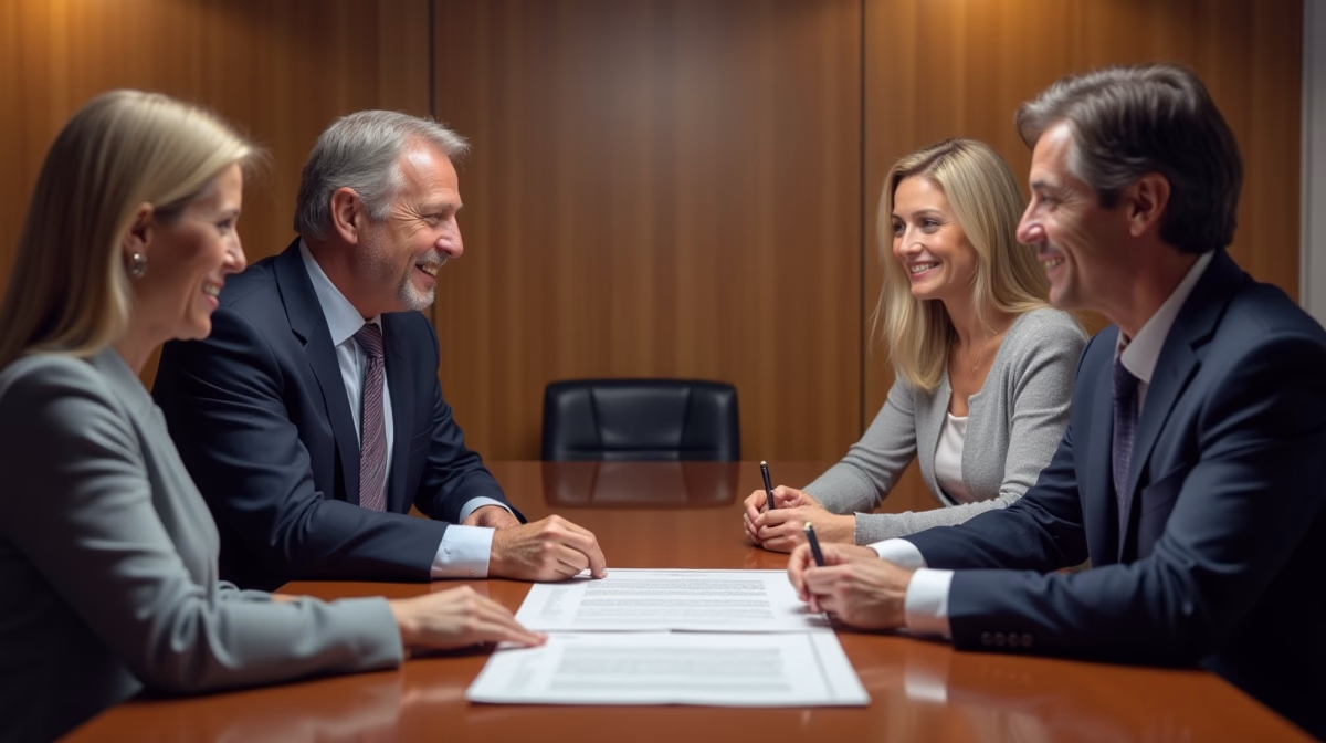 The dedicated legal team at Escondido Probate Law serving Riverside probate matters is pictured conferring with heirs to navigate the probate process to execute vital documents discussing Letters of Administration with Will Annexed
