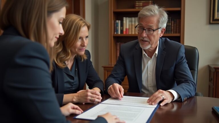 The dedicated legal team at Escondido Probate Law serving Riverside probate matters is pictured conferring with heirs to navigate the probate process to execute vital documents discussing Listing Aliases in Probate Publications