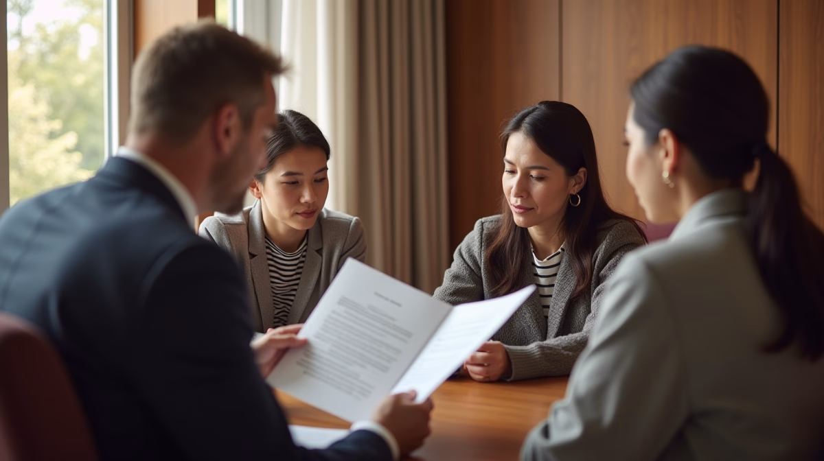 The dedicated legal team at Escondido Probate Law serving Riverside probate matters is pictured conferring with heirs to navigate the probate process to execute vital documents discussing Managing Difficult Beneficiaries