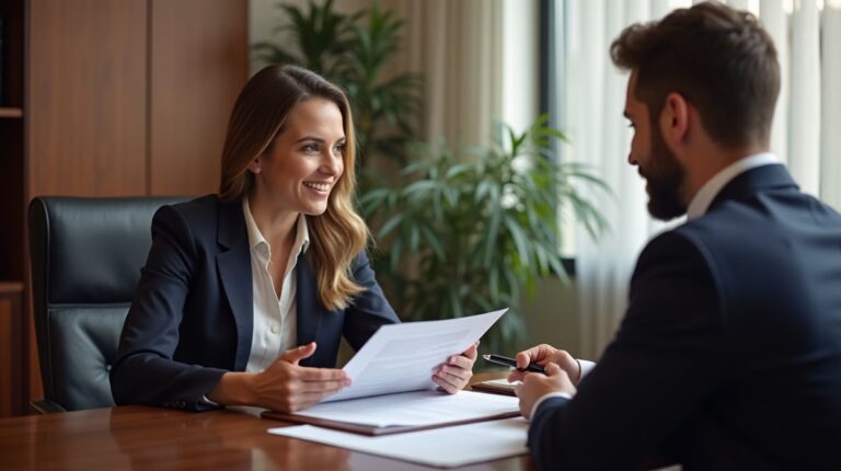 The legal counsel at Escondido Probate Law serving Riverside County estate matters meets with beneficiaries in our Southern California office to execute necessary paperwork discussing Managing Escondido Real Estate in Trust