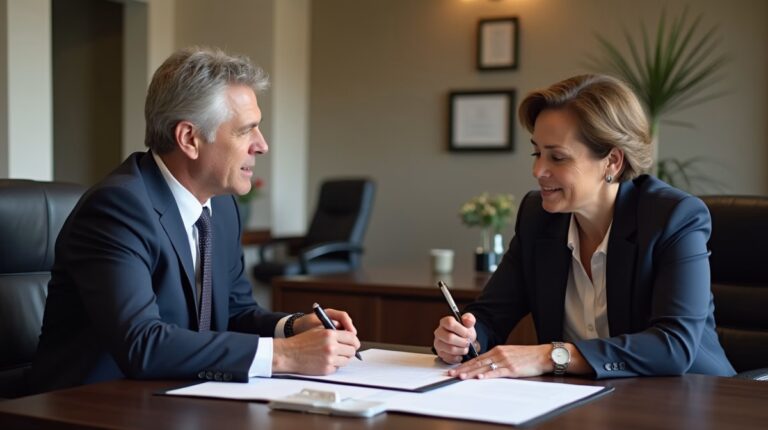 The dedicated legal team at Escondido Probate Law serving Riverside probate matters is pictured conferring with heirs to navigate the probate process to execute vital documents discussing Managing a Escondido Small Business in Probate
