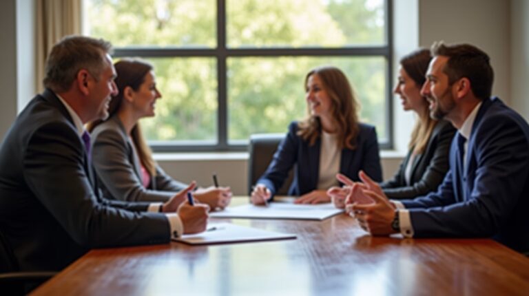 The dedicated legal team at Escondido Probate Law serving Riverside probate matters is pictured conferring with heirs to navigate the probate process to execute vital documents discussing Moving Assets to Trust After Death