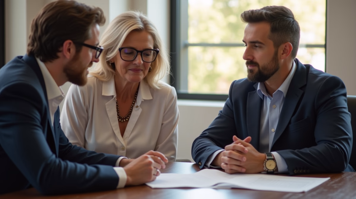 The dedicated legal team at Escondido Probate Law serving Riverside probate matters is pictured conferring with heirs to navigate the probate process to execute vital documents discussing Notice of Hearing on Final Distribution