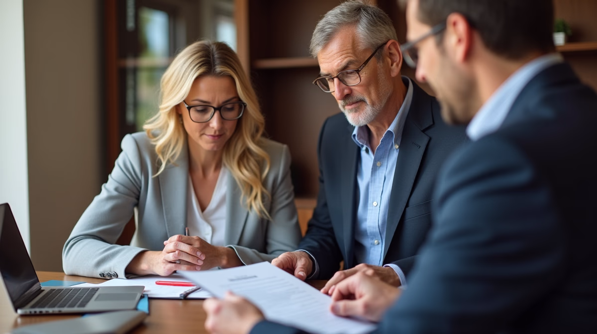 The dedicated legal team at Escondido Probate Law serving Riverside probate matters is pictured conferring with heirs to navigate the probate process to execute vital documents discussing Notifying MediCal of a Death