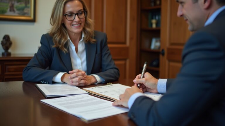 The experienced legal team at Escondido Probate Law serving Riverside County wills matters meets with executors in the Southern California office to execute vital petitions discussing Opening an Estate Bank Account
