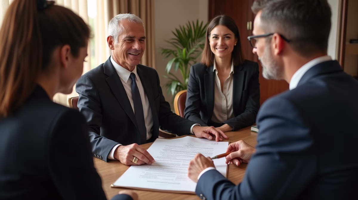 The dedicated legal team at Escondido Probate Law serving Riverside probate matters is pictured conferring with heirs to navigate the probate process to execute vital documents discussing Paying Debts from Life Insurance Proceeds