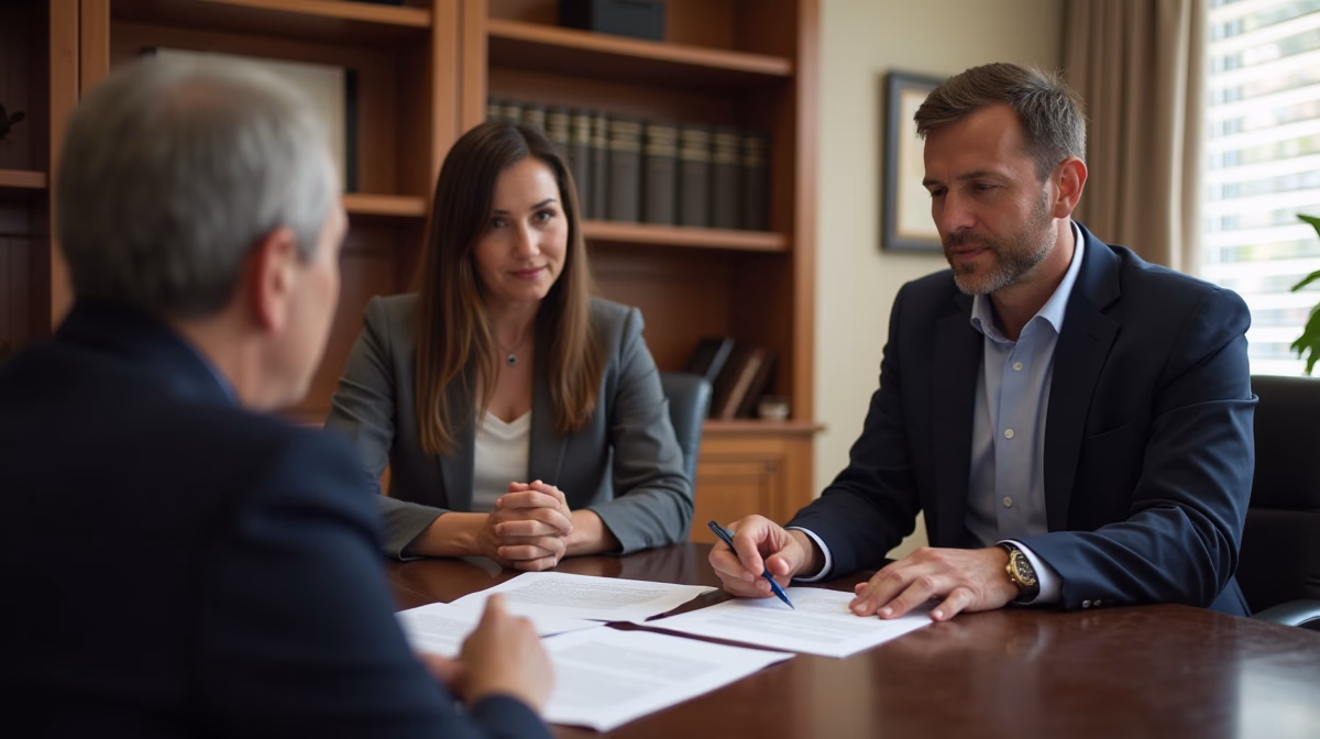 The dedicated legal team at Escondido Probate Law serving Riverside probate matters is pictured conferring with heirs to navigate the probate process to execute vital documents discussing Paying Funeral Expenses Immediately