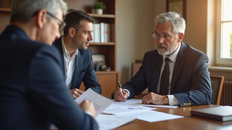 The dedicated legal team at Escondido Probate Law serving Riverside probate matters is pictured conferring with heirs to navigate the probate process to execute vital documents discussing Paying Unfiled Debts What are the Risks