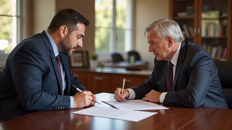 The dedicated legal team at Escondido Probate Law serving Riverside probate matters is pictured conferring with heirs to navigate the probate process to execute vital documents discussing Petition for Final Distribution