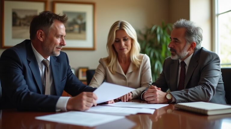 The dedicated legal team at Escondido Probate Law serving Riverside probate matters is pictured conferring with heirs to navigate the probate process to execute vital documents discussing Preliminary vs Final Distribution