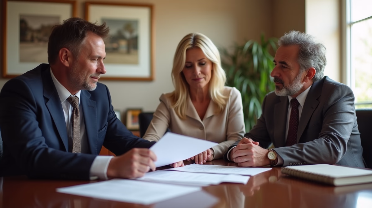The dedicated legal team at Escondido Probate Law serving Riverside probate matters is pictured conferring with heirs to navigate the probate process to execute vital documents discussing Preliminary vs Final Distribution
