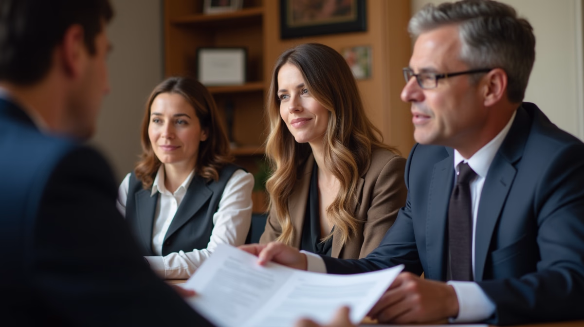 The dedicated legal team at Escondido Probate Law serving Riverside probate matters is pictured conferring with heirs to navigate the probate process to execute vital documents discussing Probate Options for Small Escondido Estates