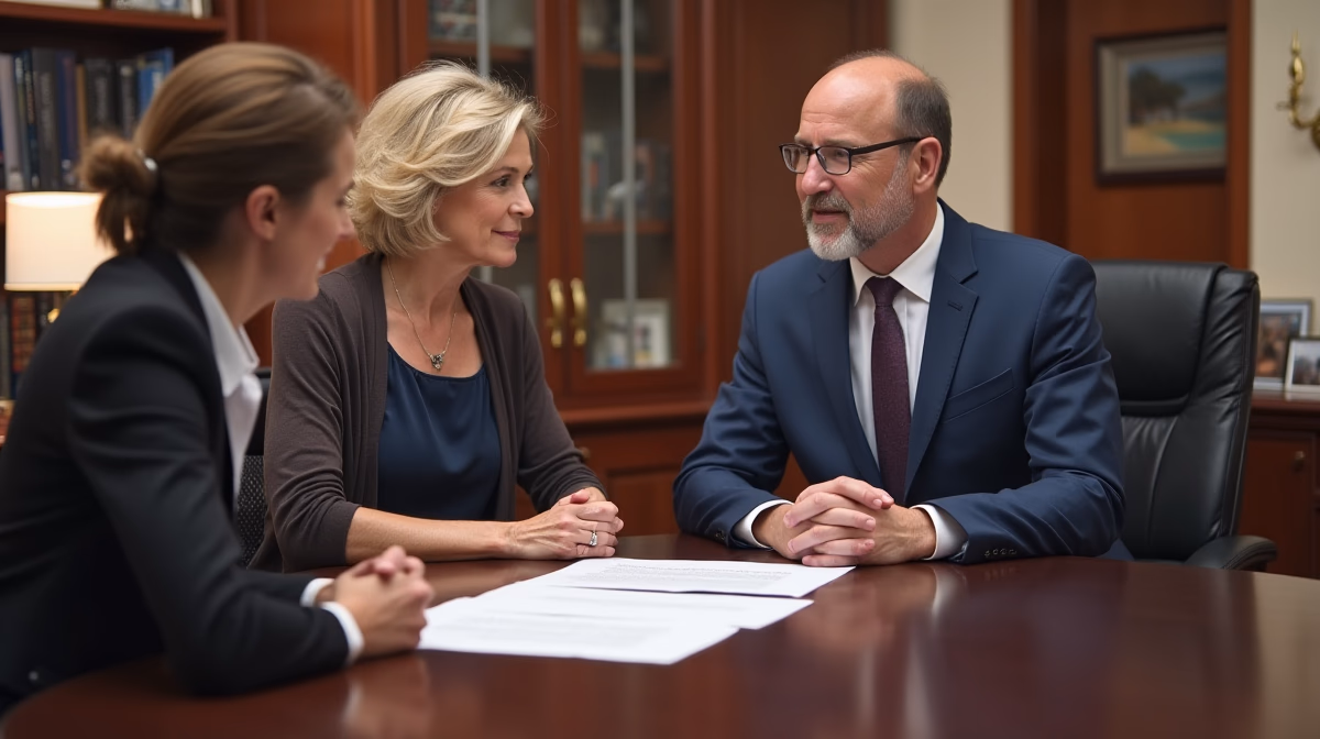 The dedicated legal team at Escondido Probate Law serving Riverside probate matters is pictured conferring with heirs to navigate the probate process to execute vital documents discussing Procedure for Trust Creditor Claims