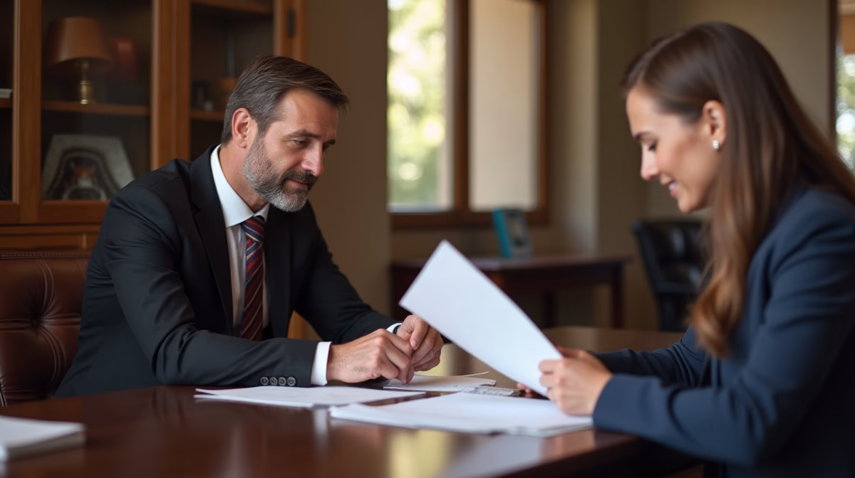 The legal counsel at Escondido Probate Law serving Riverside County estate matters meets with beneficiaries in our Southern California office to execute necessary paperwork discussing Protection from Judgment Creditors