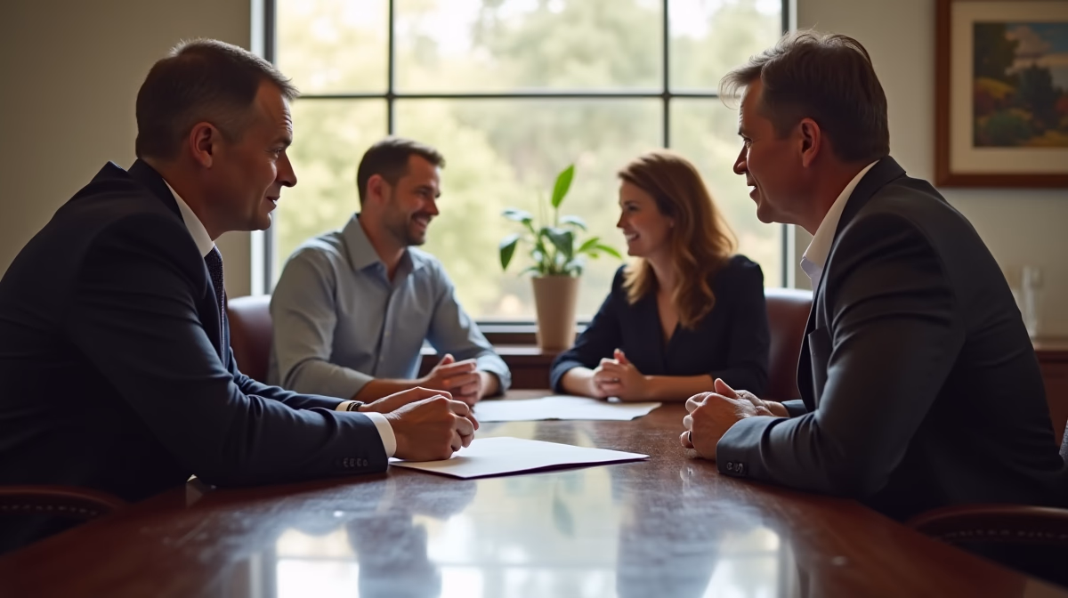The dedicated legal team at Escondido Probate Law serving Riverside probate matters is pictured conferring with heirs to navigate the probate process to execute vital documents discussing Requesting a Court Reporter in Probate