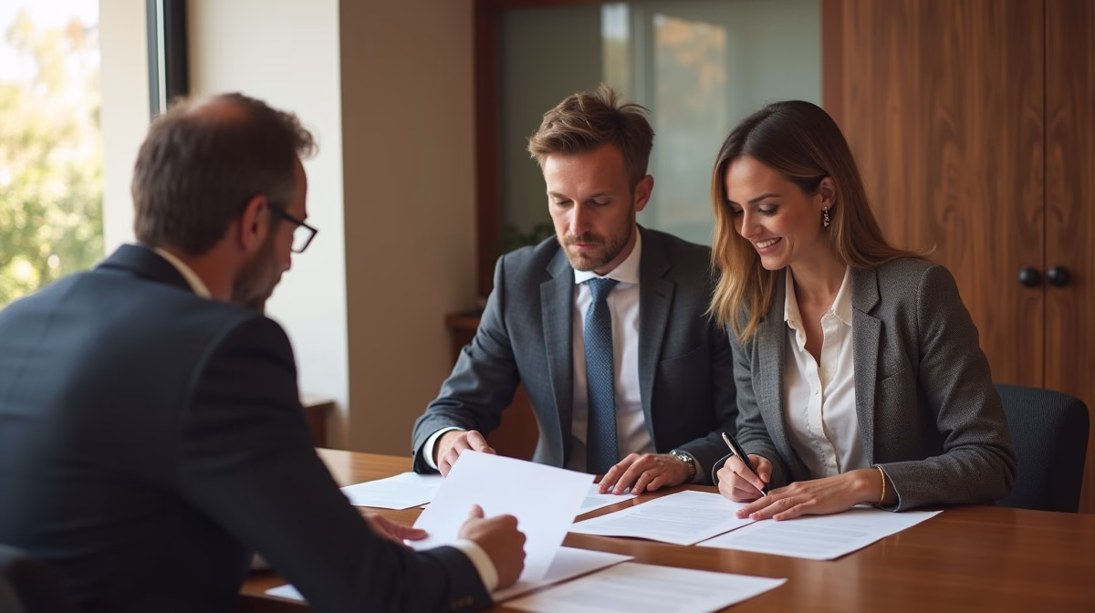 The dedicated legal team at Escondido Probate Law serving Riverside probate matters is pictured conferring with heirs to navigate the probate process to execute vital documents discussing Right to Monthly Trust Statements