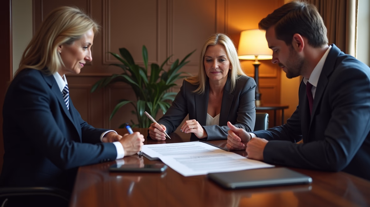The dedicated legal team at Escondido Probate Law serving Riverside probate matters is pictured conferring with heirs to navigate the probate process to execute vital documents discussing Rights Under Probate Code 160617