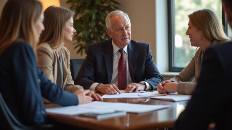 The dedicated legal team at Escondido Probate Law serving Riverside probate matters is pictured conferring with heirs to navigate the probate process to execute vital documents discussing Searching for a Will in Probate Court