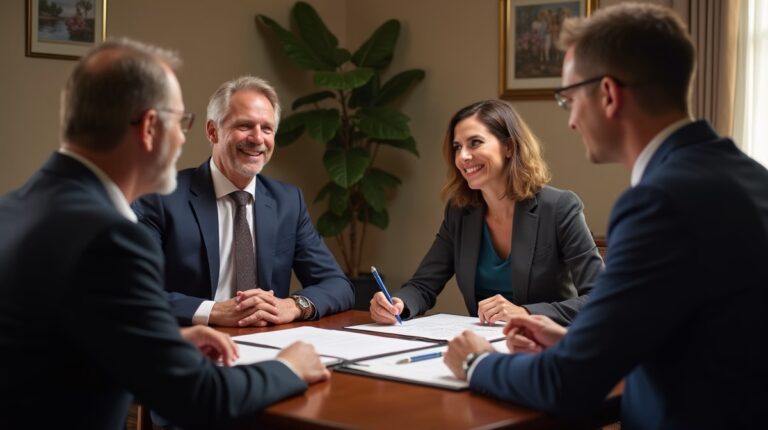The dedicated legal team at Escondido Probate Law serving Riverside probate matters is pictured conferring with heirs to navigate the probate process to execute vital documents discussing Should I Ask for Limited Authority