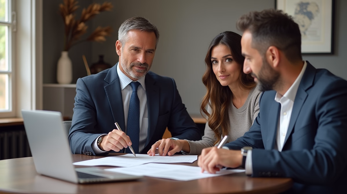 The dedicated legal team at Escondido Probate Law serving Riverside probate matters is pictured conferring with heirs to navigate the probate process to execute vital documents discussing Small Estate Affidavit for a Escondido House